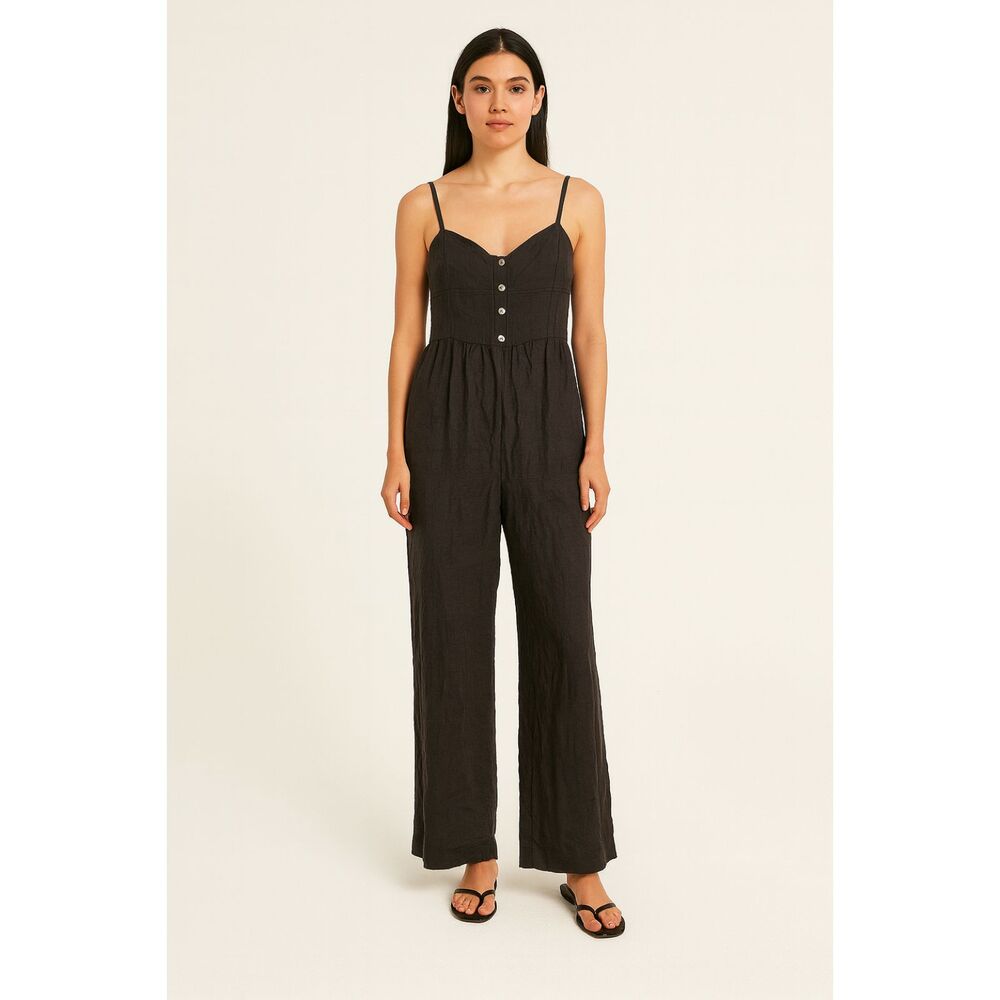 Madewell Black Linen Jumpsuit – Size 10 (New with Tag)